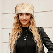  Winter Headbands Hat for Women Faux Fox Fur Hat Female Outdoor Warm Beanie Fluffy Hat Snow Bucket Cap 2023 Fashion 