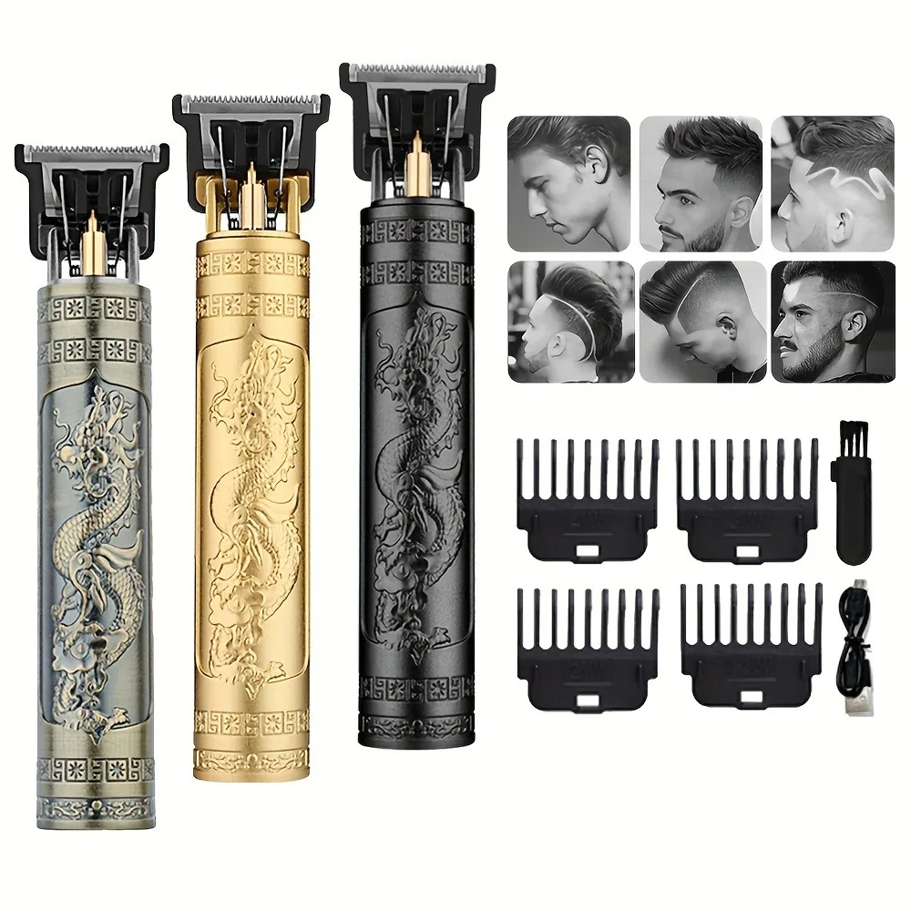 T9 mini small size barber device is easy to carry travel repair hair shaving shaving simple repair device Chinese dragon pattern 3