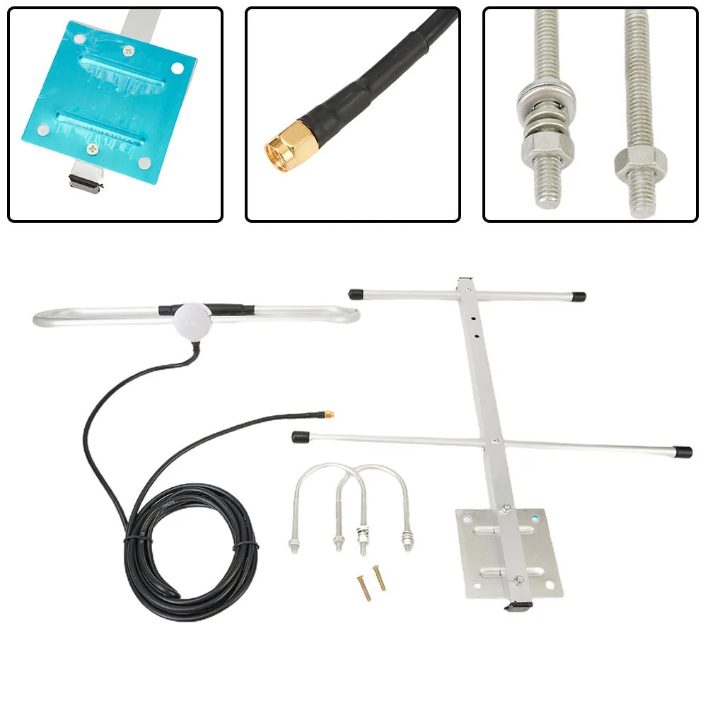 

6dBi Antenna Kit UHF 433MHz SMA Male Connector Cable RG58 Outdoor Directional Antenna Long-distance Receiving Communication