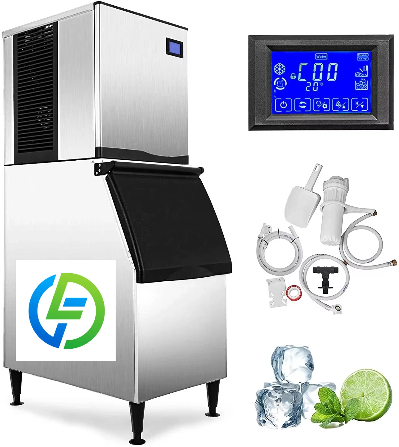 Ice Maker Commercial Ice Cube Machine Factory with air Cooling or Water Cooling