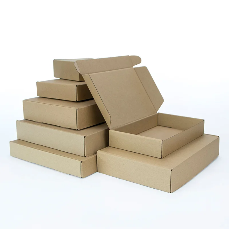 

10Pcs Kraft Gift Boxes 3 Layers Corrugated Paper Box Thicken Cardboard Carton Shipping Box Mailer Express Packaging Boxes