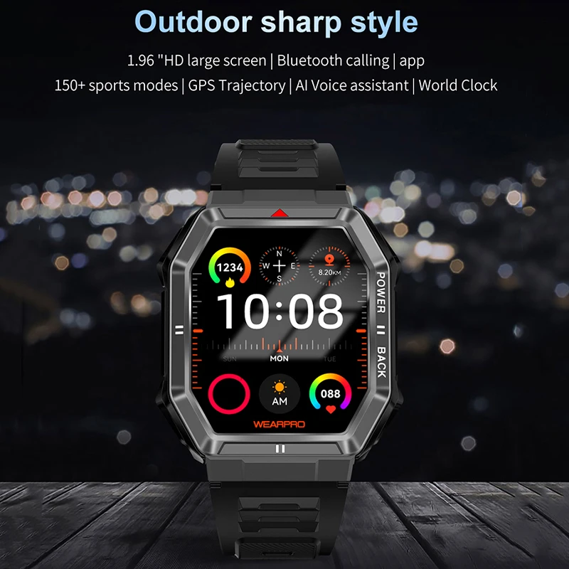 Reloj inteligente deportivo para hombre y mujer, pulsera Digital