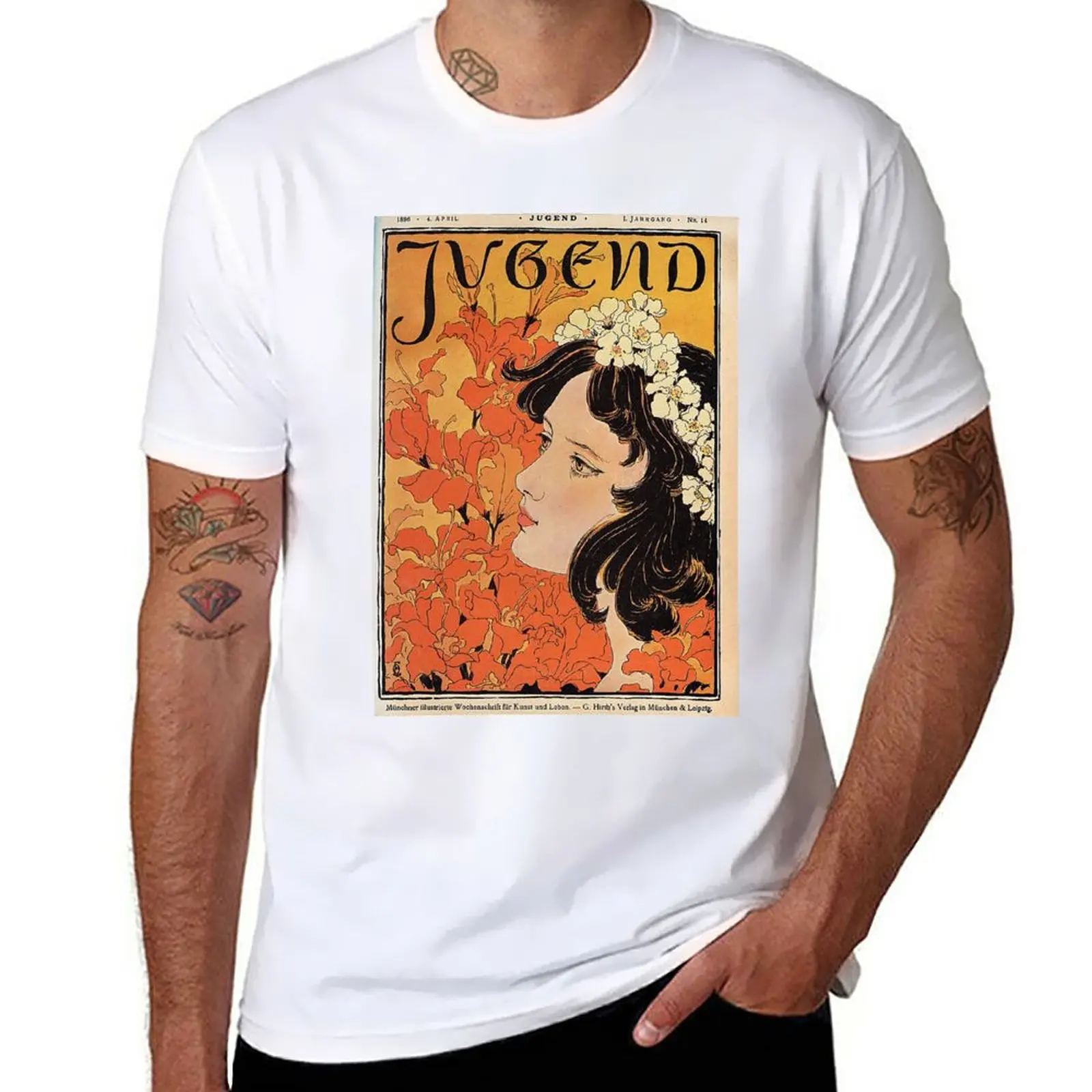 

New The weekly magazine Jugend No. 14 - Otto Eckmann - 1896 T-Shirt custom t shirt cute tops mens clothing