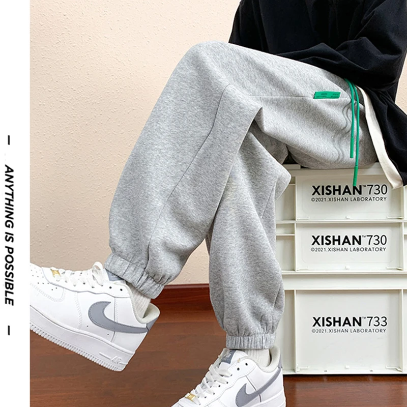 Autumn Gray Sweatpants for Men Fashion Baggy Sports Pants Balck Trousers Male Joggers Streetwear Sportswear Bottoms