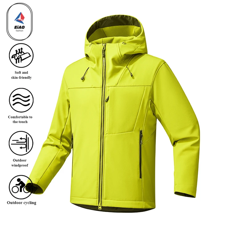 EIAO 2025 New Spring Autumn Waterproof Jacket Men Women Unisex Softshell Outdoor Hiking Camping Fishing Travel Windbreaker Tech