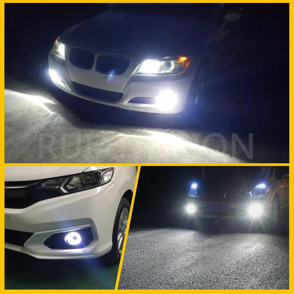 RUIANDSION H3C Super Bright 3030+2525 Fog Light 1800LM Driving Day Running Lamp Car Headlight 10-30V 6000K 2PCS led car lights led lights led headlights led car headlights car headlamps