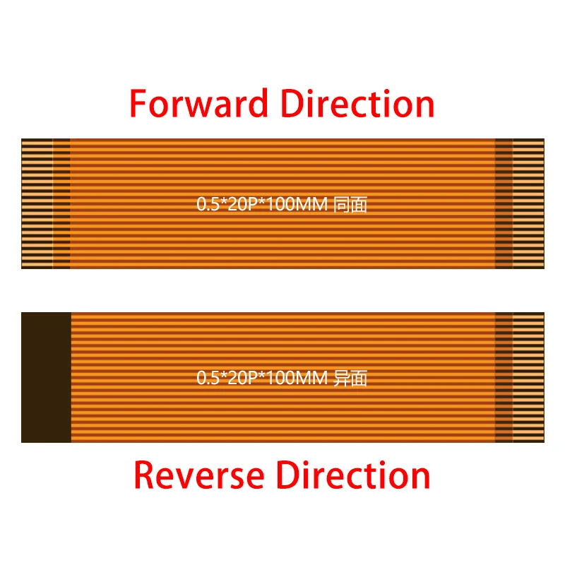 Gold-Plated FPC Cable with 0.5mm Pitch - Assorted Pin Configurations
