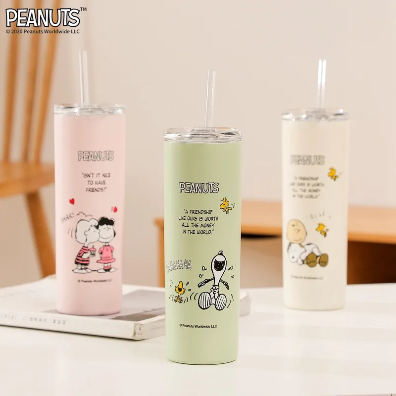 

Соломенная чашка Snoopy, детский мультяшный термос, чашка для студентов, портативная Автомобильная чашка высокой емкости, настольная кофейная чашка Snoopy для девушек, оптовая продажа