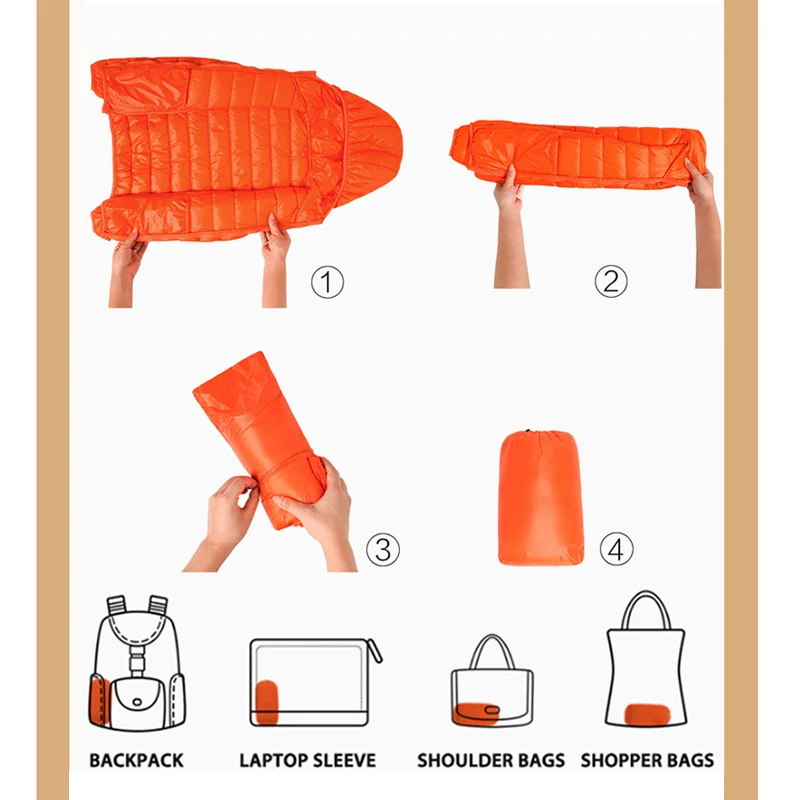 2023 New Women Thin Down Jacket White Duck Down Ultralight Jackets Autumn And Winter Warm Coats Portable Outwear