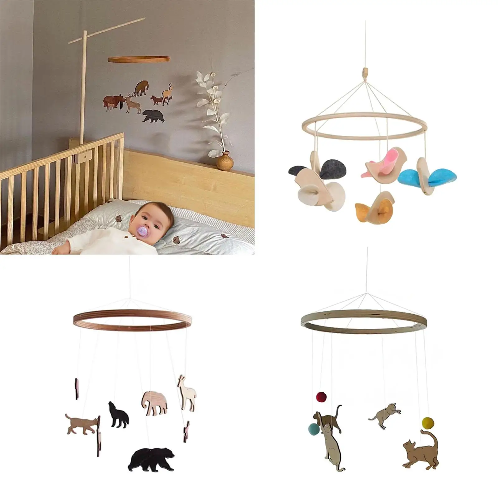 Baby Cribs Wind Chime Hanging Bed Bell Baby Crib Mobile, for Boys Girls Nursery Decoration Crib Mobile