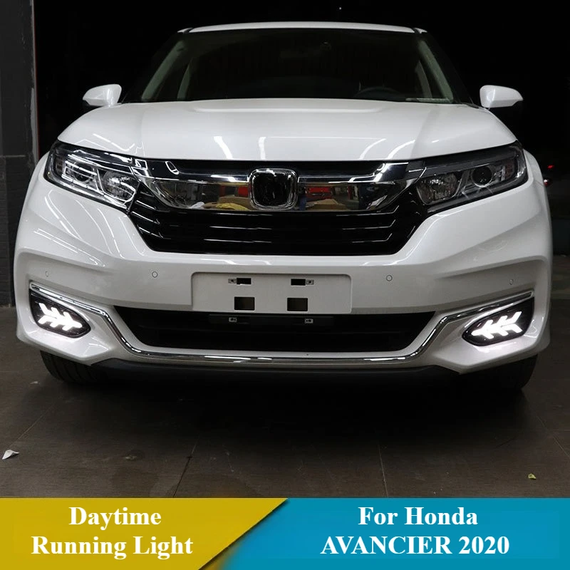 For Honda AVANCIER 2020 Car Led Daytime Running Light Dynamic Turn Signal DRL Front Bumper Fog Lamp Night Blue 12V Daylight detail image 2
