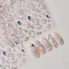 1 Sheet Nail Stickers High Quality Cute Flower Rabbit Cat Bowknot Design Adhesive Stickers wedding Nail Art Decoration T-4345 2