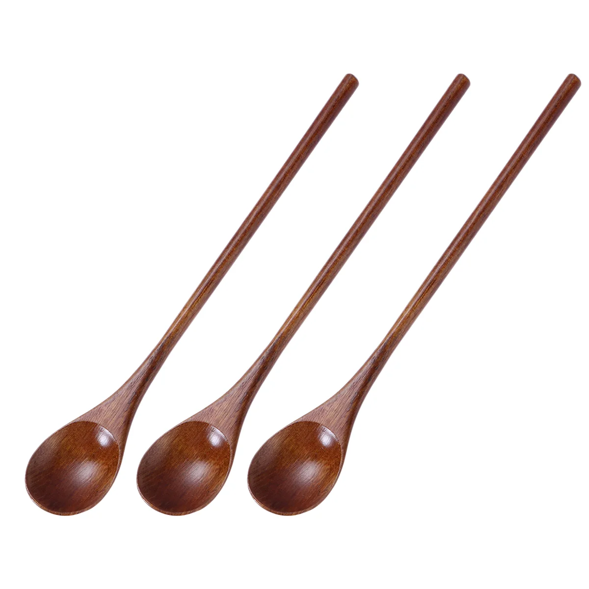 

3Pcs Wood Soup Spoons Mixing Spoons Stirring Spoons Long Handle Wood Spoon Coffee Spoons For Home Restaurant