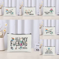 Take Your Meds Fun Medicine Bag Organizer Sundry Storage Zipper Canvas Bag Reusable Office Pencil Case Wallet Travel Makeup Bags 1