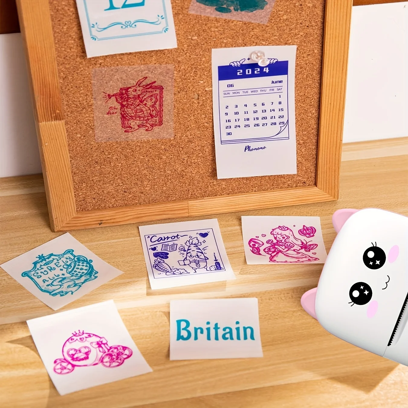 M02 Transparent Colorful Thermal Paper, Phomemo Colorful Text on Transparent Background, Transparent Sticker Paper Roll for M02