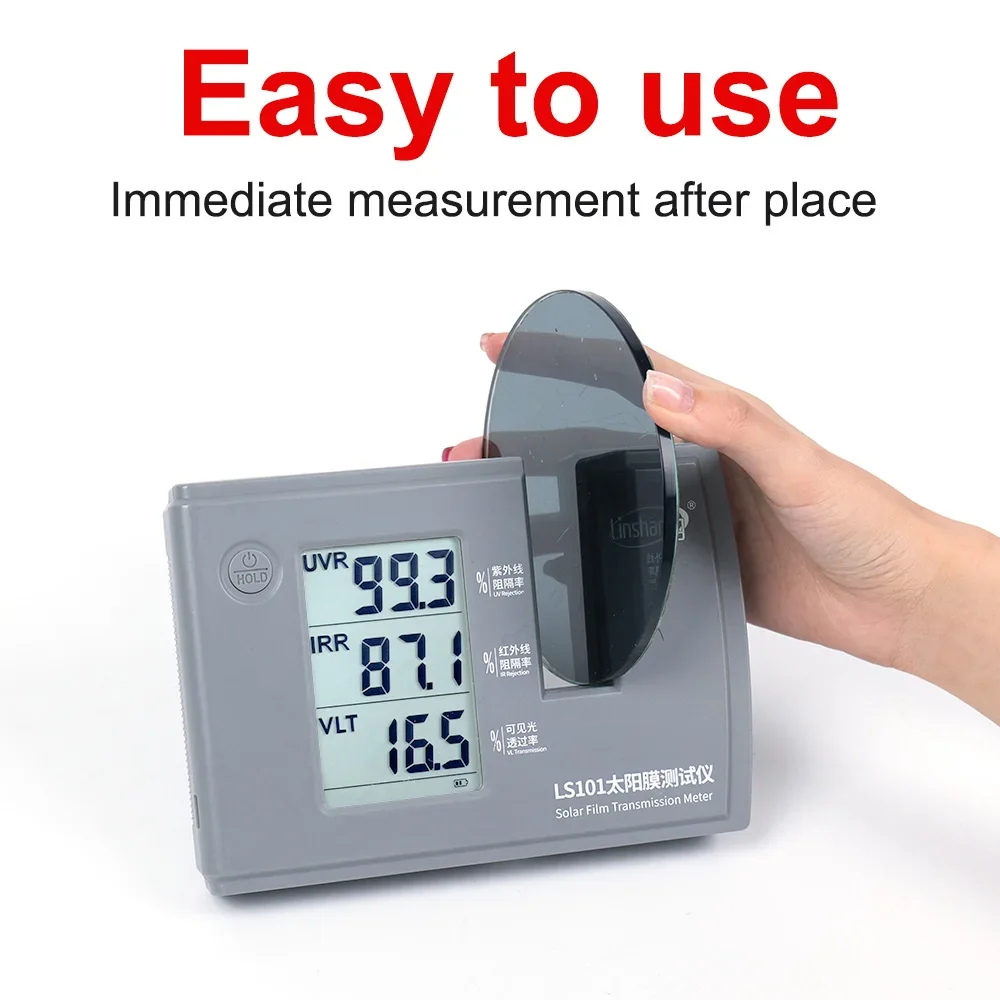 Solar Film Tester Window Tint Measurement Device LS101 20mm Measuring Thickness Simple Operation UV 365nm and IR 940nm VLT Stick