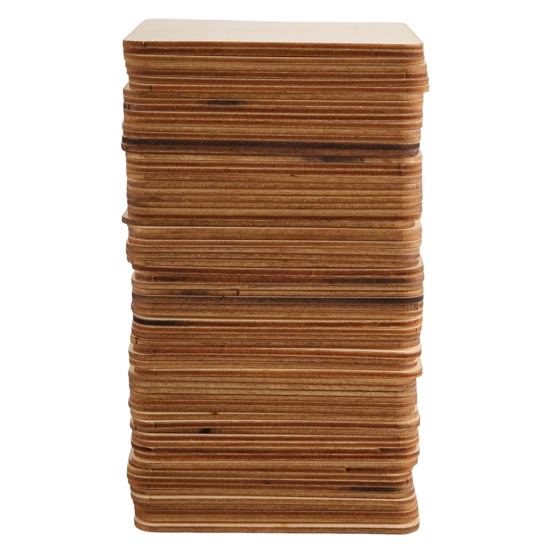 

72 Pieces Unfinished Square Wood Slices Blank 4 X 4 In,For Coasters, Pyrography,Painting,Writing,Photo Props&Decorations