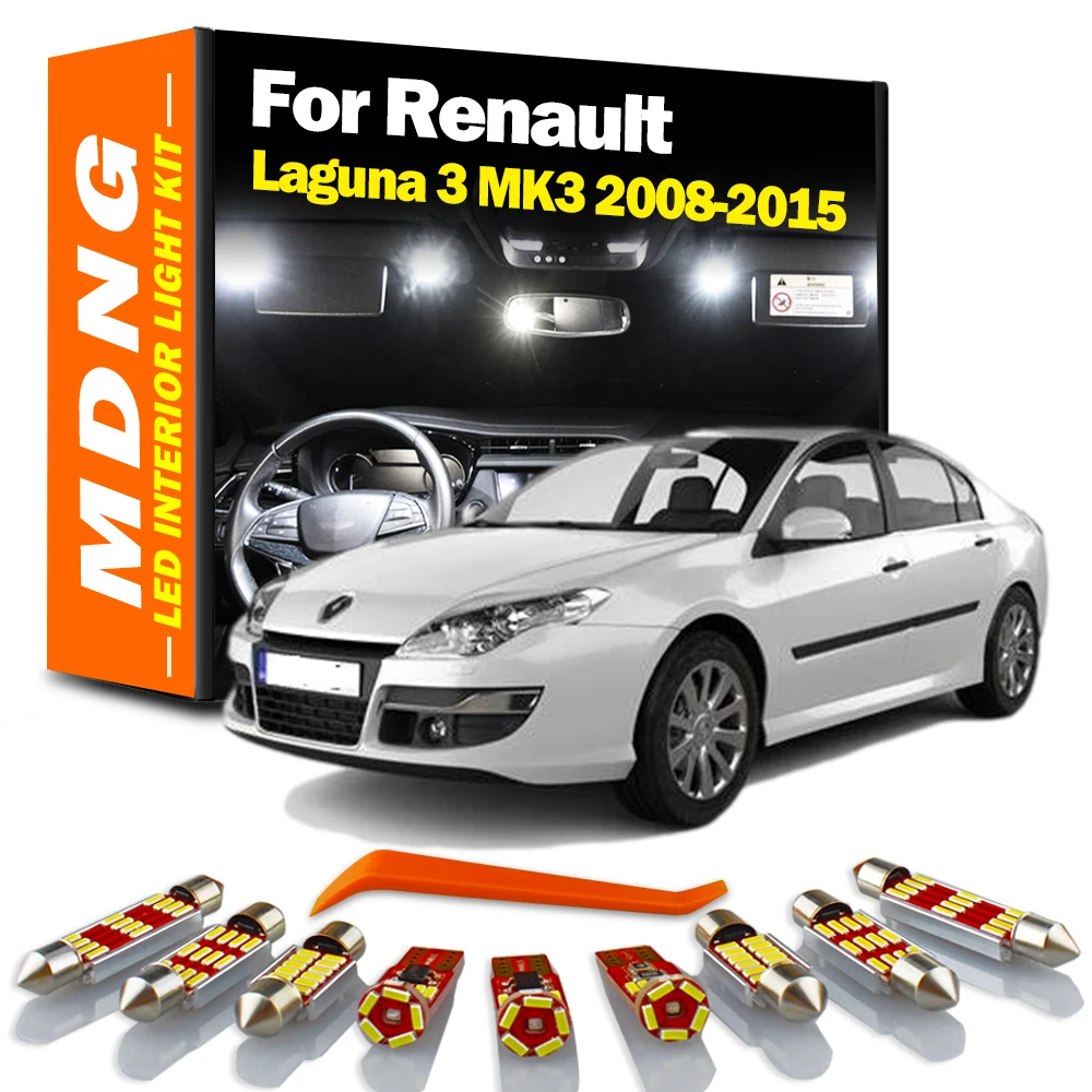 Mdng 12 Pz Canbus Per Renault Laguna 3 Iii Mk3 2008 2009 2010 2011 2012 2013 2014 2015 Led Mappa Interna Dome Light Kit Lampadine Per Auto