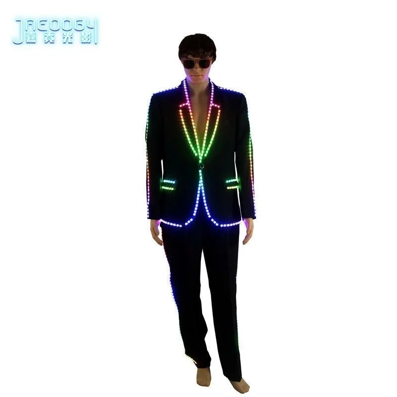 

Sci Fi LED Luminous Suit Bar Nightclub Stage Performance Fluorescent Clothing KTV Attendant Atmosphere Clothing Props