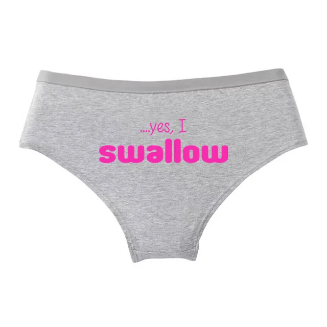 YES I SWALLOW Letters Print Underwear Cute Girl Briefs Female Soft Cotton Panties Sexy Lingeries For Women Ladies Underpants 15