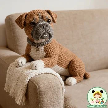 Brown Boxer Dog Crochet Kit 1