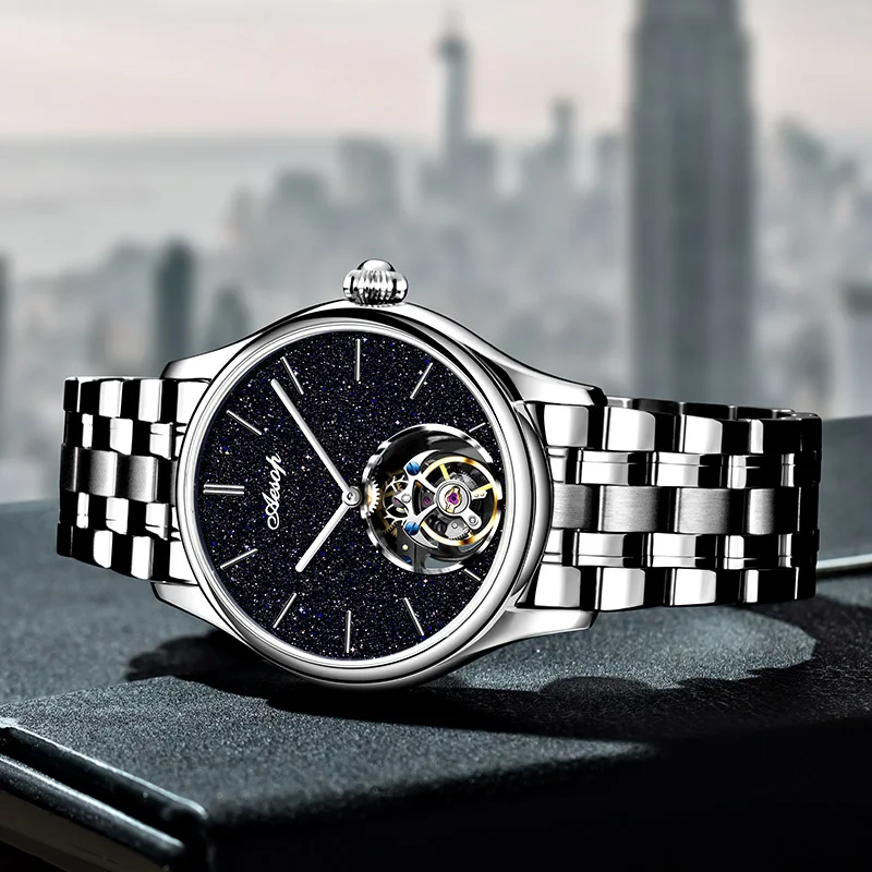 AESOP Waterproof Tourbillon Wristwatches 100% Real Diamond Flying Skeleton Mechanical Watches For Men 5Bar Hollow Sapphire Clock 3