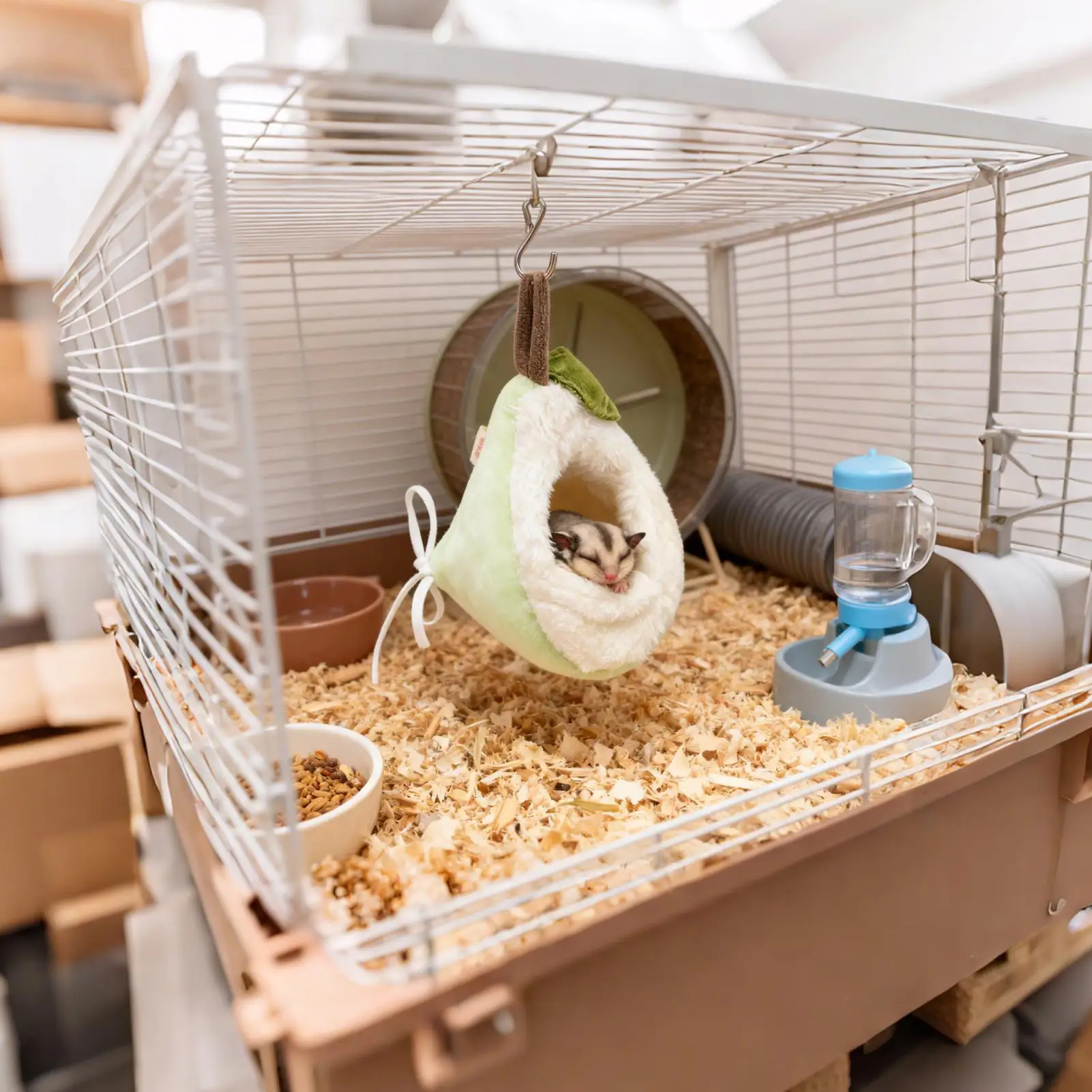 Amaca per Furetti con Gancio, Decorazione Divertente, Cuccia Calda per Cincillà, Furetti, Petauri dello Zucchero, Scoiattoli, Conigli, Gerbilli - immagine 2