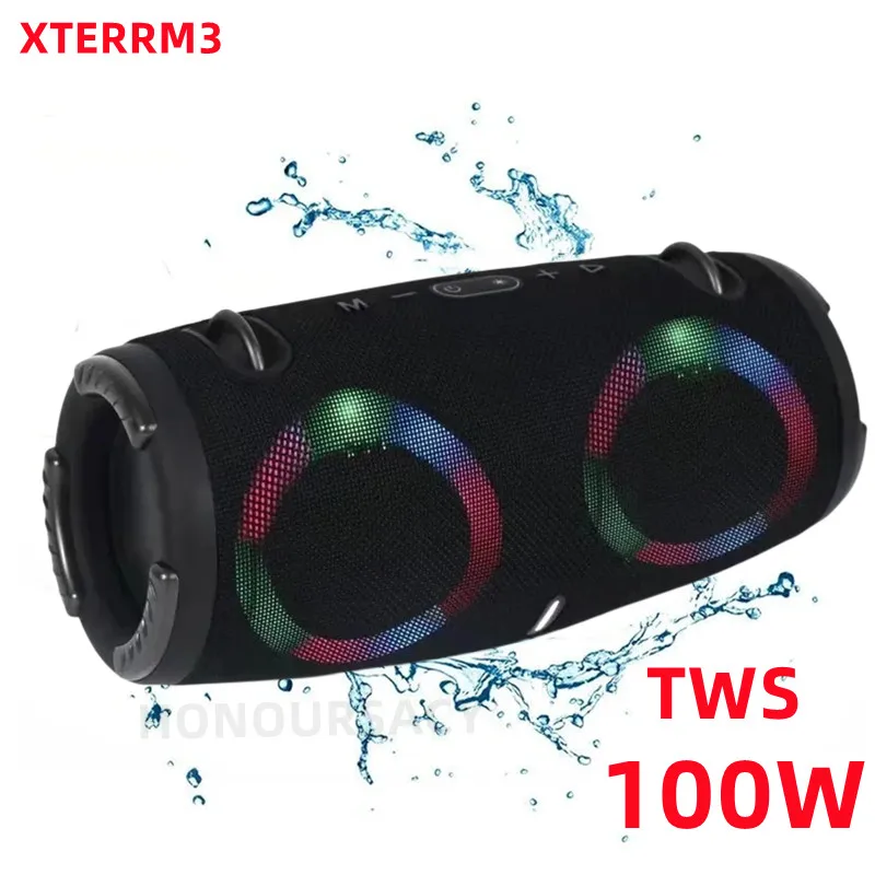 

100W High Power Bluetooth Speaker Portable RGB Colorful Light Waterproof Wireless subwoofer360stereo surround TWS Caixa De Som