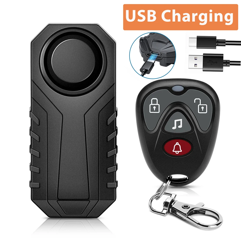 Anchtek Wireless Waterproof Motorcycle Anti-Theft Alarm System with USB Charging and Vibration Sensor
