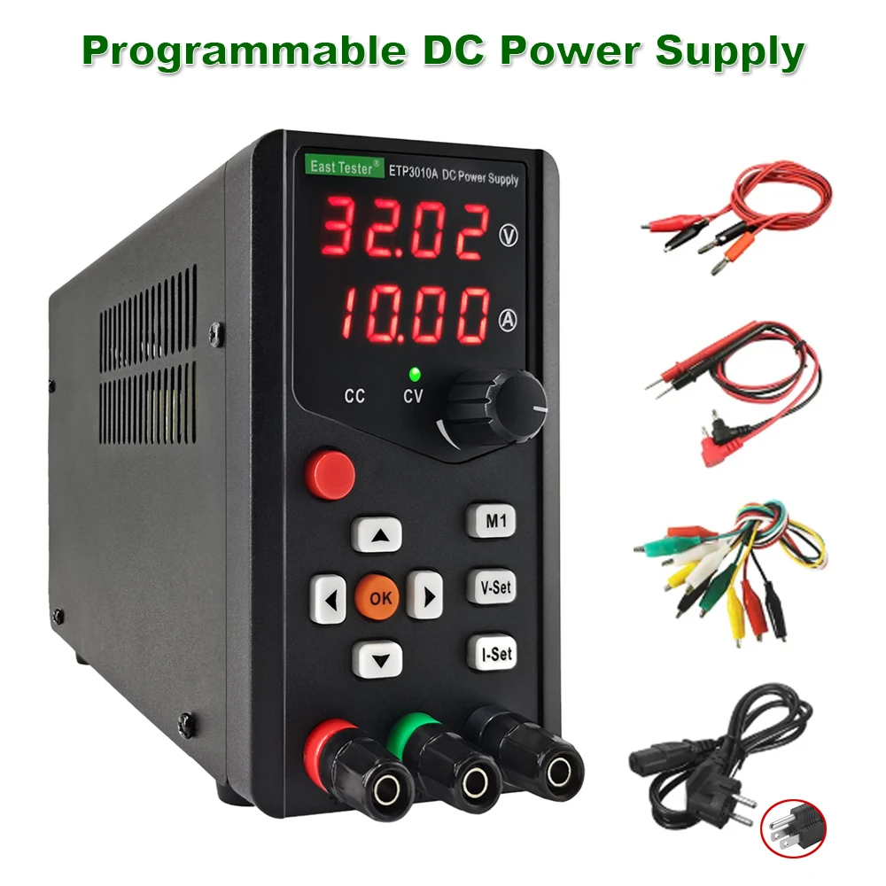 

ETP3010A DC Regulated Power Supply 30v10A Single Channel Encoder Adjustment Maintenance Storage Remote Control Laboratory Power