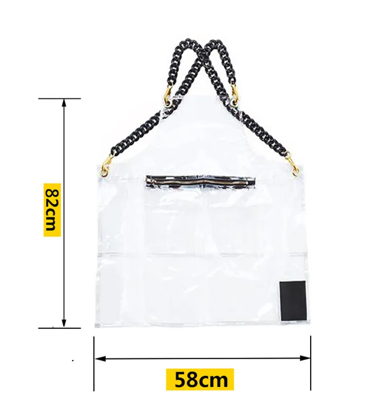 Wasserdichte Friseurschürze, transparent, anpassbar, Farblogo, Küche, Friseursalon, waschbar, TPU, Unisex-Schürze für Männer und Frauen – Detail 12