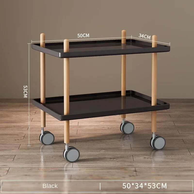 Storage Rack Small Cart Mobile Sofa Bedside Table Minimalist Mini Solid Wood Edge Corner Table