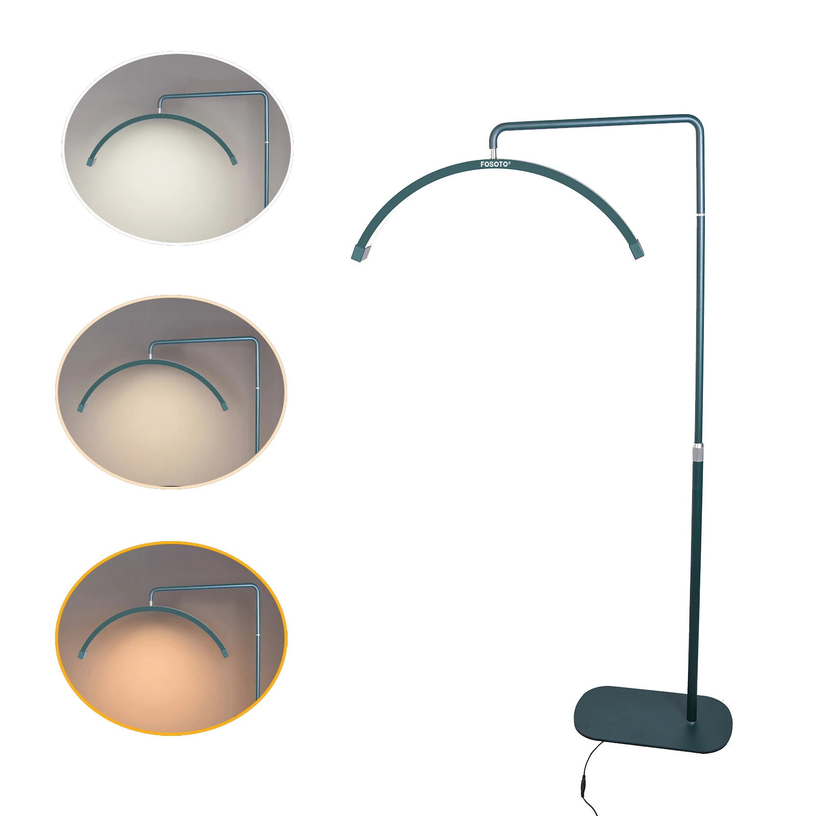 Fusitu FT-Y9 녹색 LED 반달 모양 조명 래쉬 라이트, 다이아몬드 플로어 스탠드, 뷰티 페이셜 살롱, 문신 라이브 스트림 틱톡