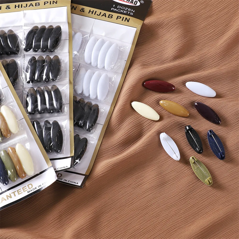 

48 шт./коркорт., мусульманские булавки для хиджаба, цветные черно-белые безопасные заколки, заколки, женские аксессуары для волос, броши