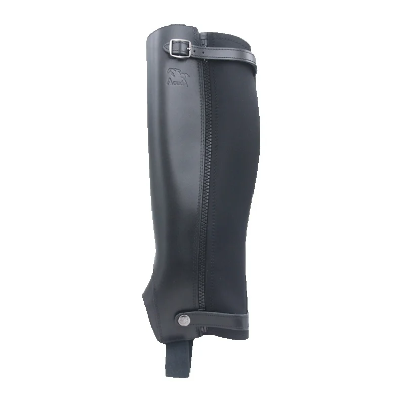 High Quality Half Chaps Full Soft Cow Leather Splicing Horse Riding Chaps Body Protector Equestrian Equipment For Unisex
