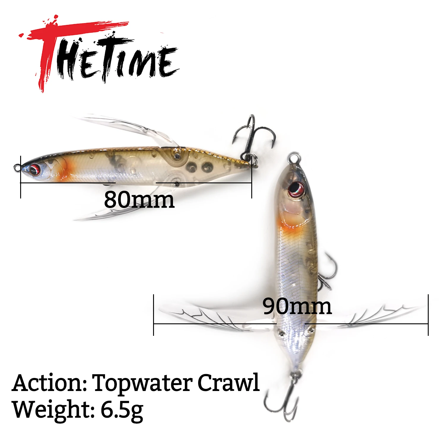 2023 New TheTime 80mm 6.5g DRAGONFLY Floating Buzzbait Artificial