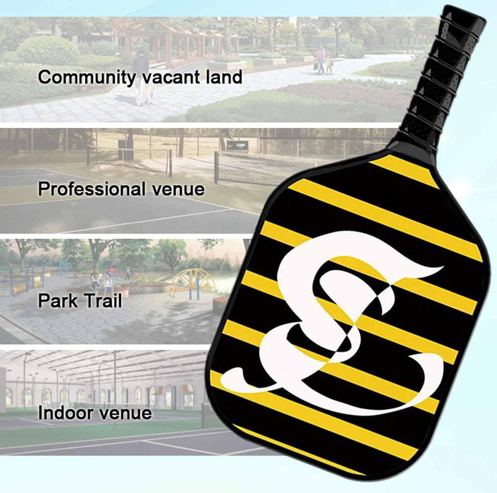 Mail free children's cartoon professional fiberglass Pickleball racket PP Honeycomb core hole racket Outdoor beach tennis