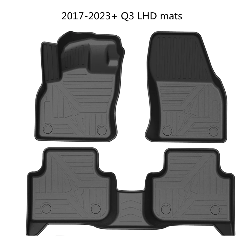Jenofa All-Weather Floor Mats & Cargo Liner For Audi Q3 2019-2023 - TPE, Black, Full Set - View #6