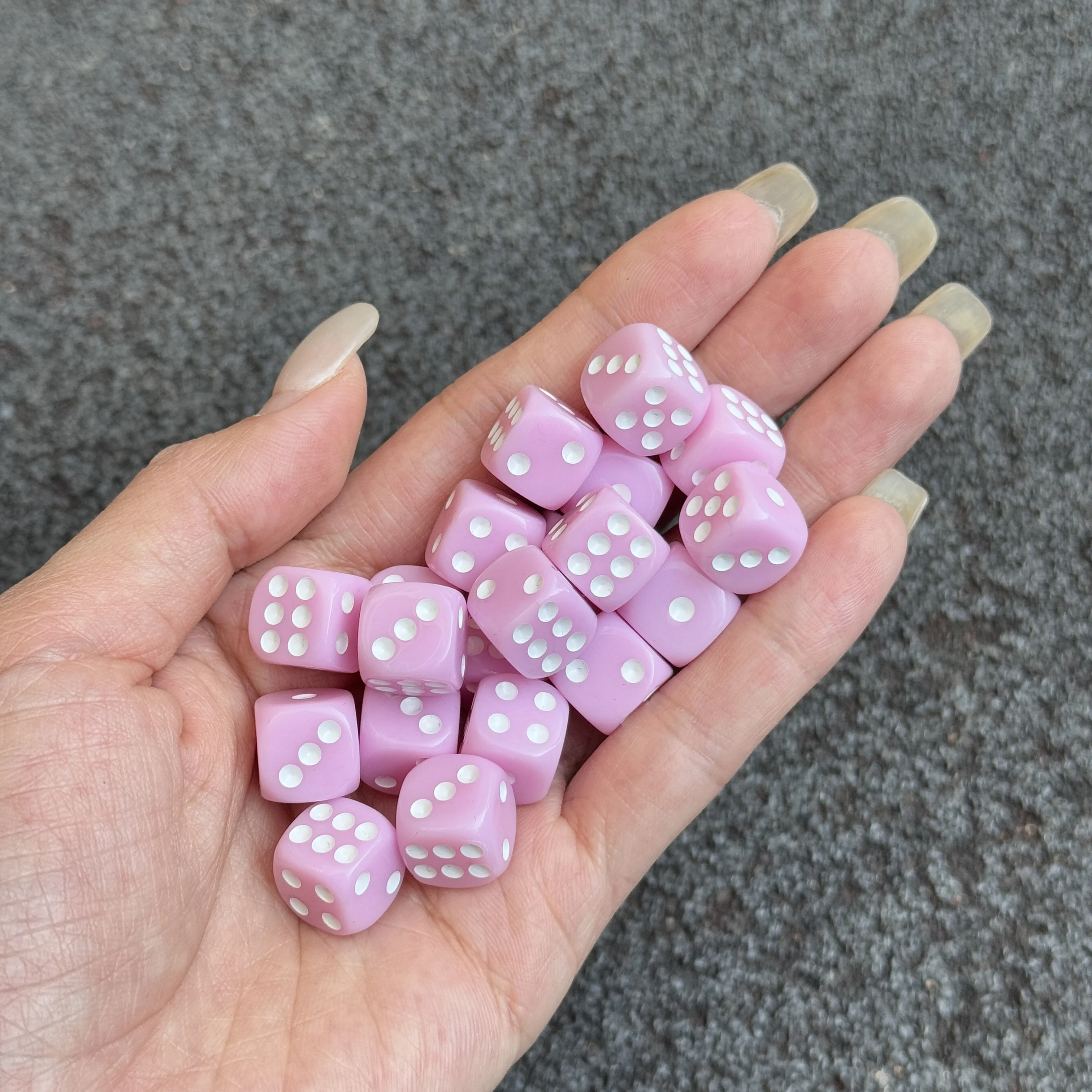 20Pcs/Set 12mm Opaque Colorful Acrylic Round Corner 6 Sided D6 Point Dice For Family Board Games