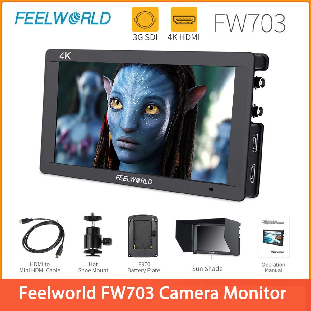 Monitor Feelworld FW703 7 Polegadas DSLR | 4K HDMI Full HD