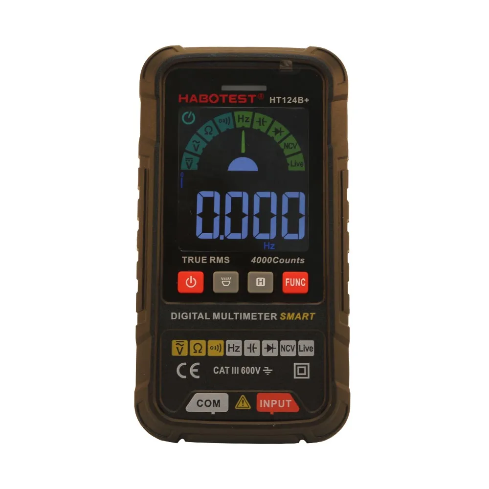 4000 Counts Smart Digital Multimeter HABOTEST HT124B Pro AC DC Voltage Capacitance Frequency Resistance Continuity NCV Tester