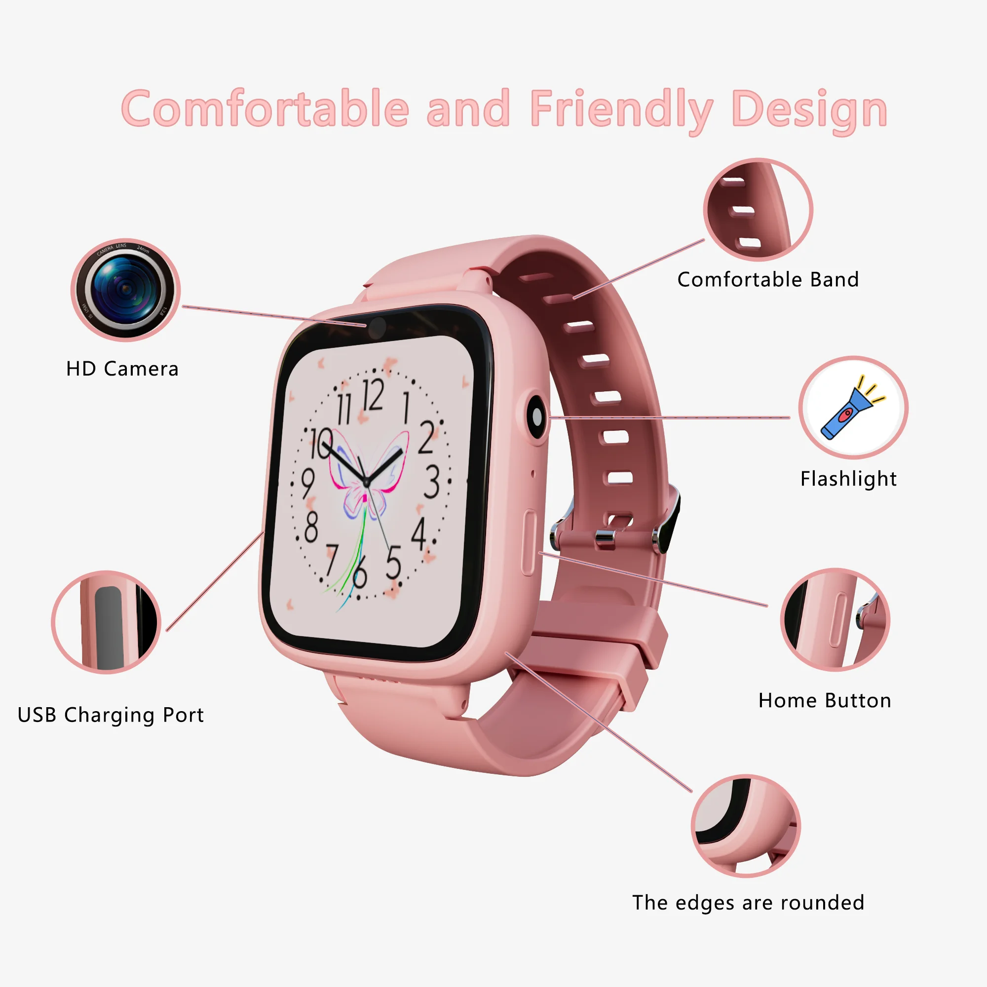Smart Watch for Kids With 5 Games, Touchscreen, Calendaring Camera Music Player Time Display Video & Audio Recording 2
