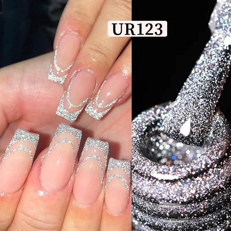 UR SUGAR 7.5ml Reflective Glitter Gel Nail Polish Winter Color Sparkling Sequins Soak Off UV LED Varnish Nail Art Decoration image_0