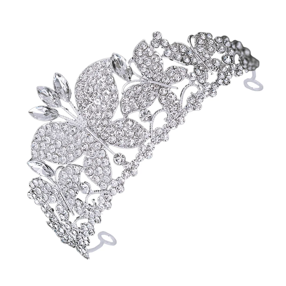

Prom Crown Hair Accessory Rhinestone Wedding Butterfly for Women Girls Tiaras Bride Bridal Princess