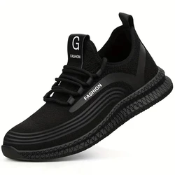 Men's Lightweight Indestructible Steel Toe Work Sneakers - 45 (9126 - Black)