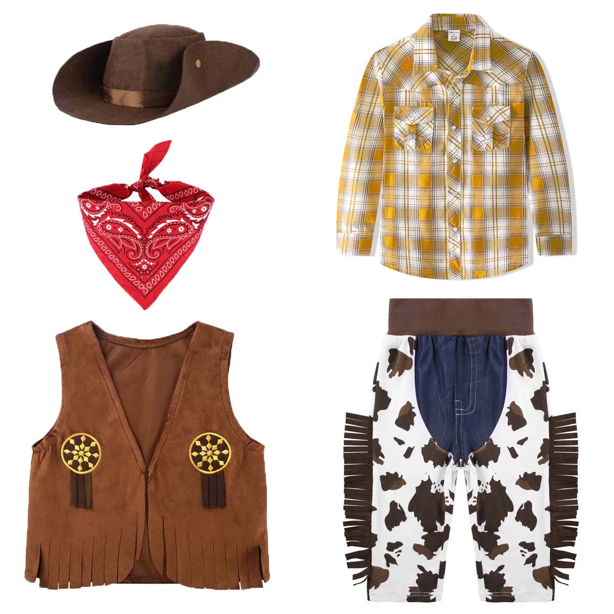 Kids Cowboy Costumes Toddler Boys Party Cosplay Fancy Dress
