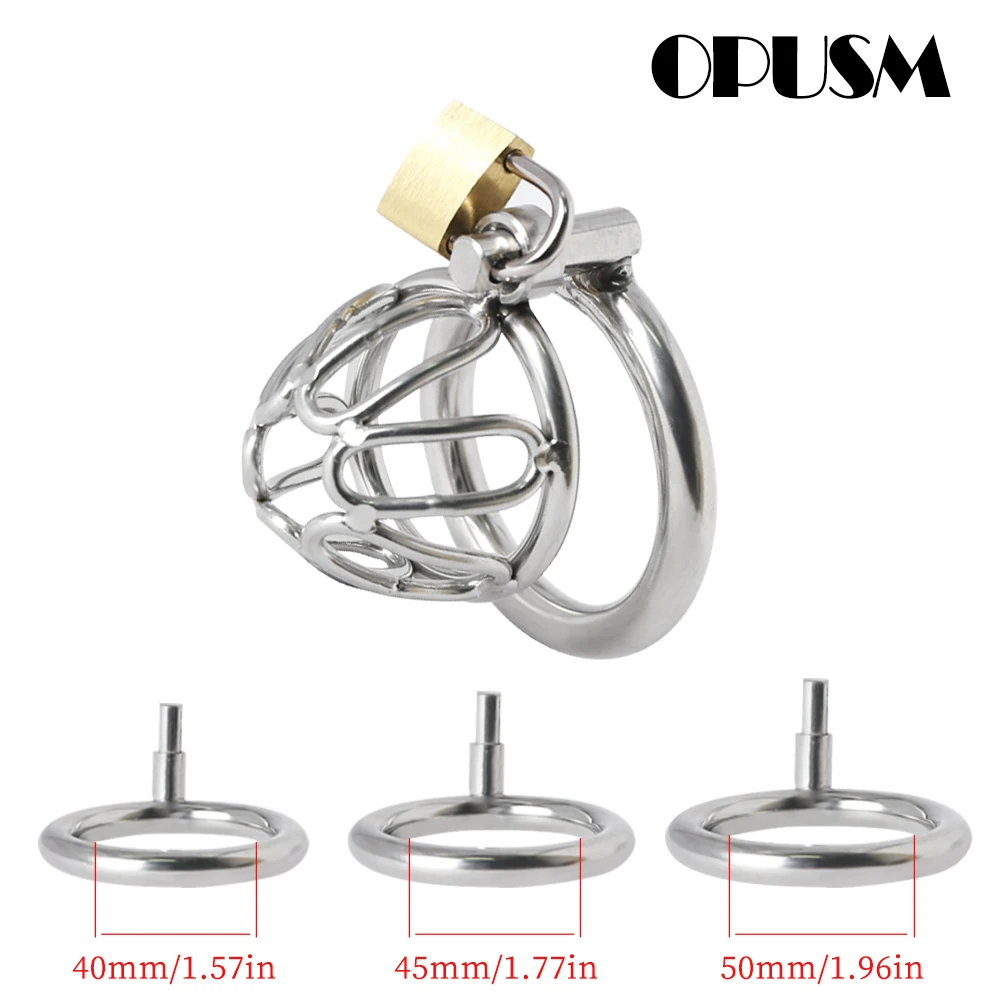 

NEW Hollow-out Mini Small Male Metal Penis Lock Bondage Belt Chastity Cage Cock Ring Bdsm Restraint Trainer Sex Toy For Men