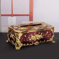 Romantic Flower Rose Figure Enamel Napkin Holder Wedding Luxury Tissue Box Decorative Container Acrylic Napkin Holder Household 1