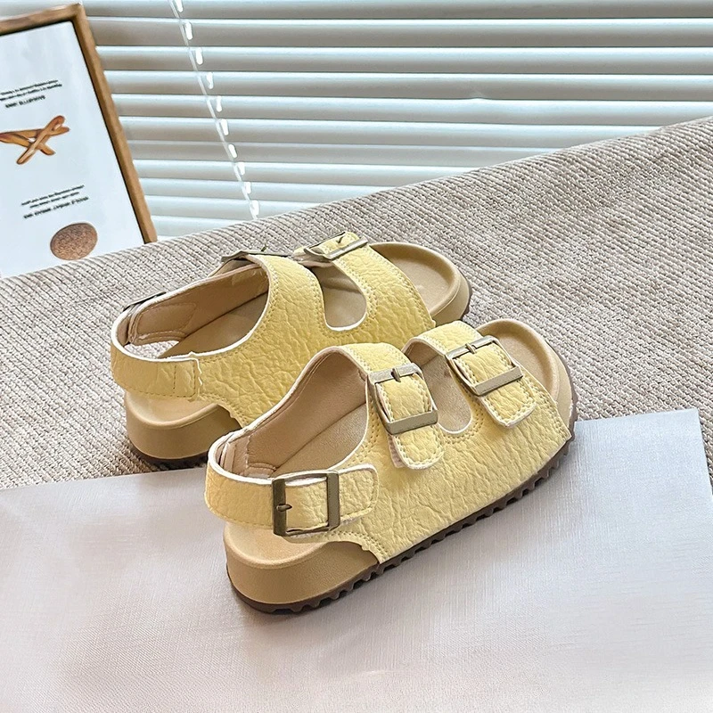 Summer Classic Kids Open-Toe Sandals Non-slip Boys Girls Fashion Beach Sandals Breathable Outdoor Children School Flat Sandals