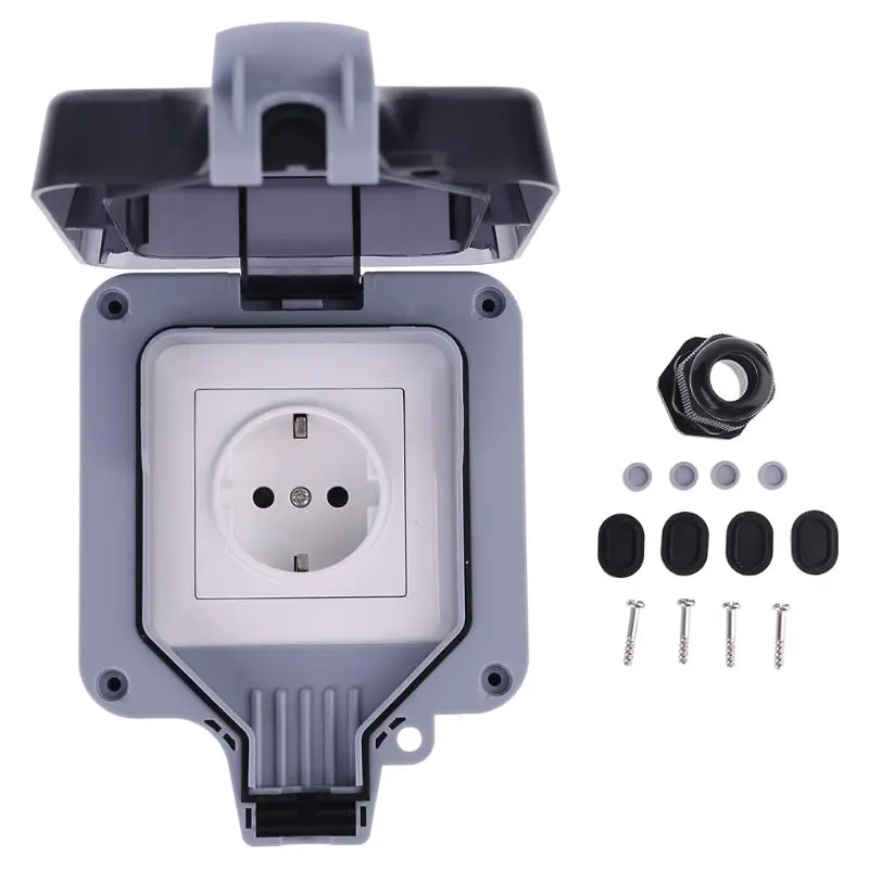 

Outdoor Wall Socket IP66 Weather&Dust Proof Power Outlet EU Standard